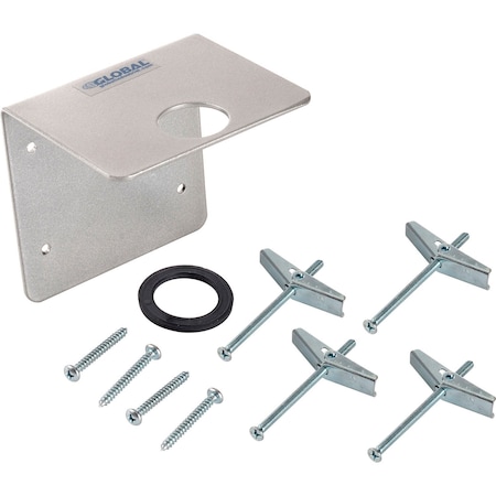 Global Industrial Wall Mount Bracket for Hand Sanitizer Pump Bottles, Set of 4 - Silver 641507